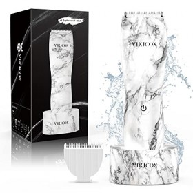 VIKICON Body Hair Trimmer, Electric Ball Shaver for Men, Rechargeable Pubic Hair Clipper with Replacement Blade, Showerproof 