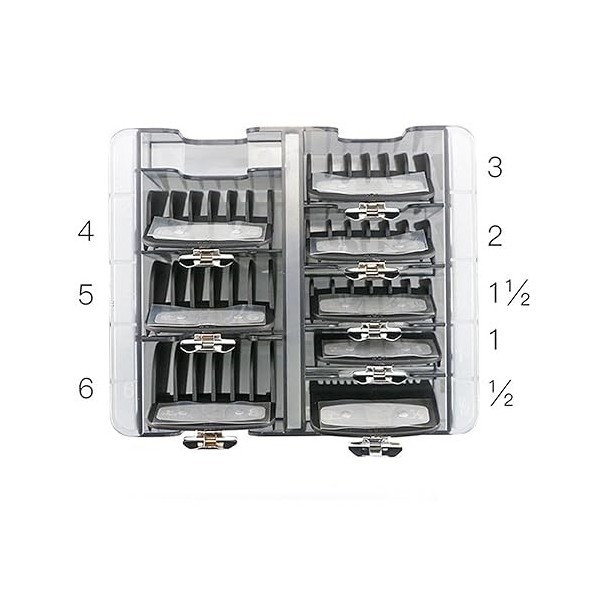 ORCOW 2X boîte de Rangement de Base de Grille Compatible avec 8 pièces Tondeuse à Cheveux Tondeuse Limite Peigne Guide Peigne