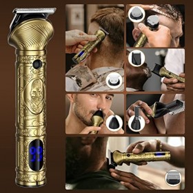 Layhou Tondeuse à cheveux 6-en-1 pour hommes Ensemble rasoir à barbe électrique pour le corps Tondeuse à nez Kit de coupe de 