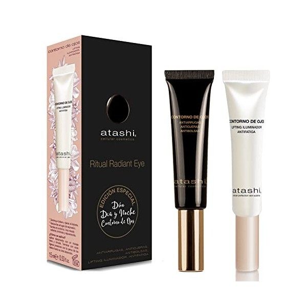 Atashi | Rituel Yeux Radieux | Contour des Yeux Anti-Âge + Contour des Yeux Liftant Illuminateur | 15 ml + 15 ml