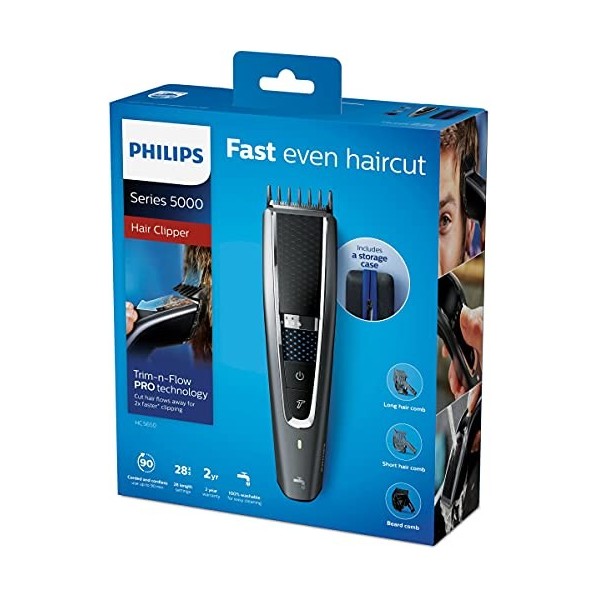 Philips 5000 series Tondeuse à cheveux lavable, technologie Trim-n-Flow PRO