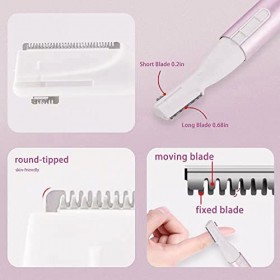 aisleek Tondeuse à sourcils, tondeuse pour poils du visage avec lame rincable pêche 