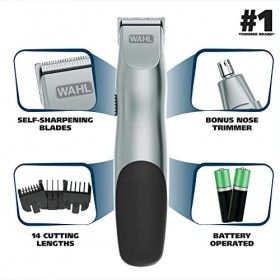 Wahl Groomsman Battery Powered Beard, Mustache, Hair & Nose Hair Trimmer for Detailing & Grooming - Model 5621