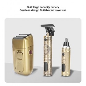 Tondeuse à Barbe pour Homme, Tondeuse à Cheveux Professionnelle 3 en 1 Rechargeable Mini Tondeuse à Poils de Nez Kit de Coupe