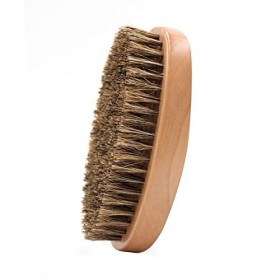 HisiLucky Brosse à barbe lissante avec manche en bois de qualité supérieure - Outil de nettoyage de barbe - Cadeau pour homme