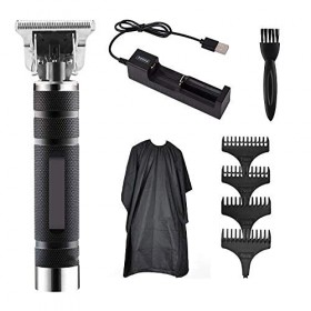 XJZKA Tondeuse à Cheveux électrique sans Fil Zero Gapped Detail Shaver Kit de Tondeuse de détail Outliner T Blade Rasoir à Ba