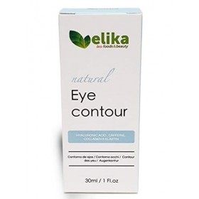 Contour des yeux "Carlotta" par Elikafoods®. Acide hyaluronique, caféine, collagène et élastine. Traitement anti-bags et anti