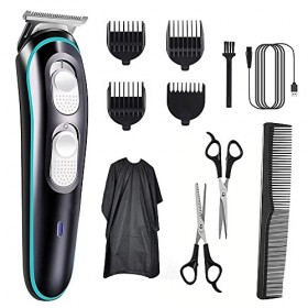 XJZKA Tondeuse à Cheveux pour Hommes Kit de Coupe de Cheveux Professionnel Tondeuse à Barbe Rechargeable USB Rasoir à Faible 