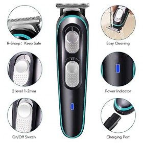 XJZKA Tondeuse à Cheveux pour Hommes Kit de Coupe de Cheveux Professionnel Tondeuse à Barbe Rechargeable USB Rasoir à Faible 