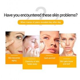 LANBENA Hyaluronic Six Peptides Sérum Or 24K Anti-âge + Acide Hyaluronique et Escargot sécrétions filtrées Hydratant + Vitami