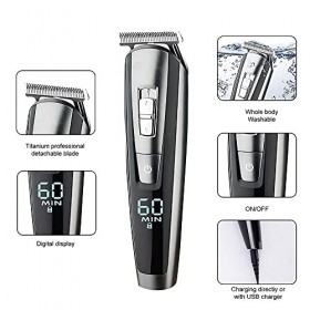 XJZKA Tondeuse à Cheveux Professionnelle Tondeuse à Cheveux étanche Tondeuse à Barbe Homme Machine de Coupe de Cheveux électr