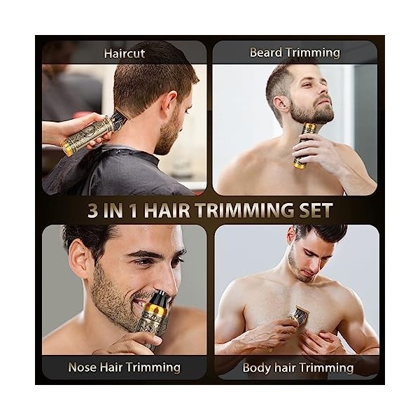 LILNAOFW Tondeuse à barbe pour homme, tondeuse à cheveux professionnelle pour homme, tondeuse à cheveux sans fil rechargeable