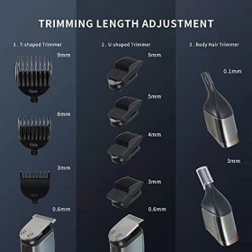 Haokry Tondeuse à barbe, tondeuse à cheveux pour homme, kit de toilettage sans fil, coupe de cheveux, moustache