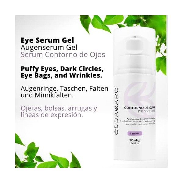 Sérum Contour des Yeux Anti-rides Anti-cernes Anti-poches Effet Lifting qui lisse et illumine - Avec Hyaluronique Gynseng Caf