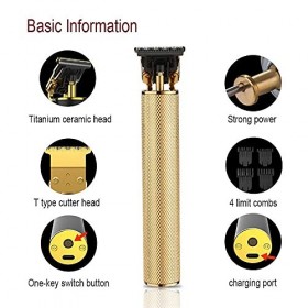 XJZKA Tondeuse électrique Professionnelle sans Fil pour Hommes, Tondeuse à Lame en T à Cisaillement Droit sans Fil, Tondeuse 