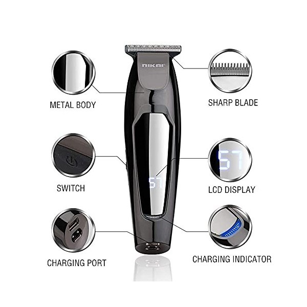 XJZKA Tondeuse à Cheveux Tondeuse à Cheveux Professionnelle sans Fil pour Hommes, Tondeuse à Barbe Rechargeable Tondeuse sans