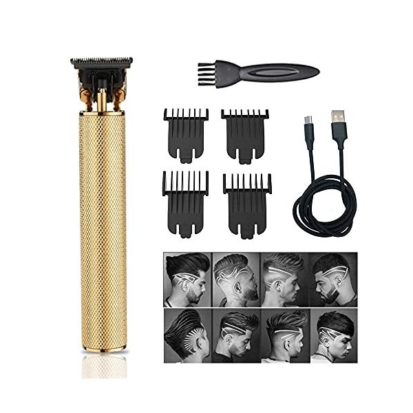 XJZKA Tondeuse à Cheveux électrique, Tondeuse à Cheveux sans Fil Rechargeable Professionnelle sans Fil, Coupe en Gros Plan, T