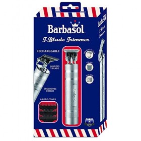 Barbasol Tondeuse à lame en T rechargeable en acier inoxydable, lame suspendue, 3 peignes de guidage