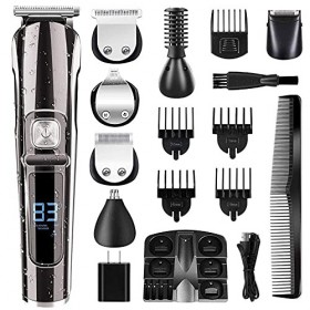 XJZKA Kits de tondeuses à Cheveux pour Hommes Tondeuse à Moustache Tout-en-Un Ipx7 Kit de toilettage pour Hommes étanche Tond