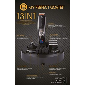 Tondeuse à barbe My Perfect Goatee, indicateur LED de charge de batterie, 10 en 1 kit de toilettage pour hommes plus sac de v