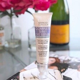 Advanced Clinicals 5-in-1 Multi Correction Anti-Aging Eye Serum with Retinol, Collagen, Vitamin C, and Manuka Honey. For dark