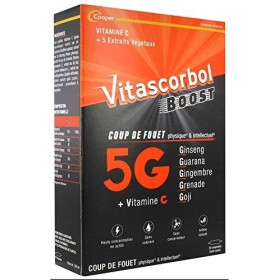 VITASCORBOL - Complément alimentaire avec édulcorants à base de vitamine C et de préparations de plantes - Booster physique e