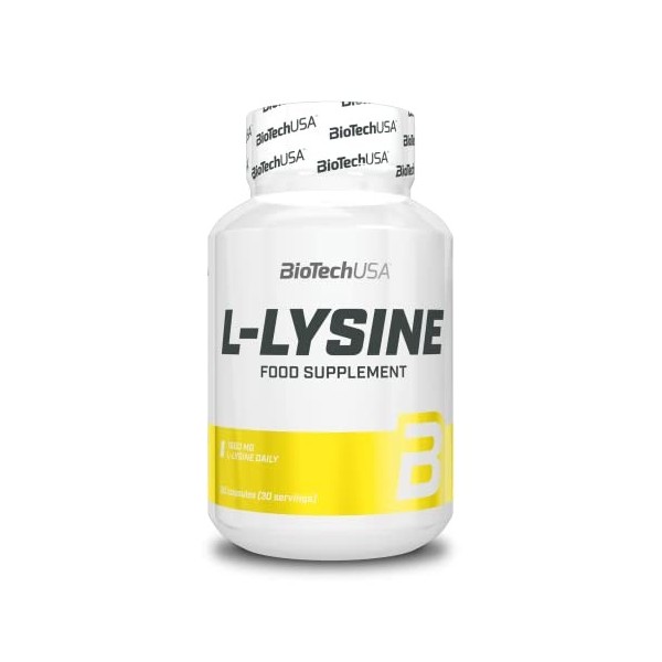 BioTechUSA L–Lysine, Complément alimentaire sous forme de gélules avec une teneur dacides aminés essentiels, 90 gélules