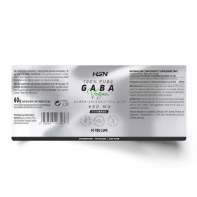 HSN GABA 600 MG | 90 Gélules Légumes - 100% PURE GABA Acide Gamma Aminobutyrique - Acide Aminobutyrique Sans Ajout ni Excipie