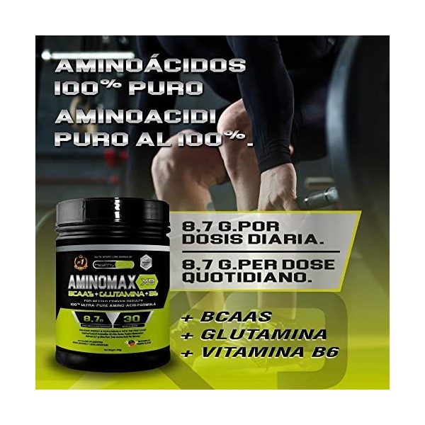 Healthy Fusion Acides Aminés Ramifiés Elémentaires/Essentiels BCAA/Glutamine/Vitamine B6, Pasteque, 300 g