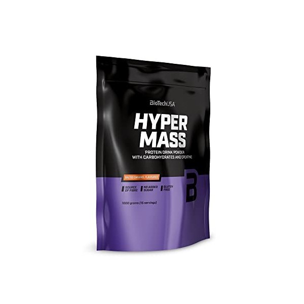 BioTechUSA Hyper Mass | Prise de masse avec mélange de glucides et de protéines | Créatine micronisée | Sans gluten, 1 kg, Ca