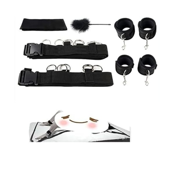 Jouets de chambre à coucher pour les couples Femmes Hommes Sport Fitness Set 3 pièces Noir