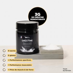 Créatine Monohydrate Team Nutrition | Pure & Haute Qualité | Soutien Performance Musculaire & Récupération | Formule Optimisé