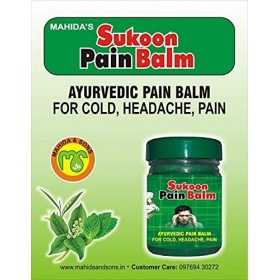 Panihari Mahida Sukoon Baume vert pour soulager le rhume, les maux de tête, les douleurs - Peut être appliqué sur les côtes, 