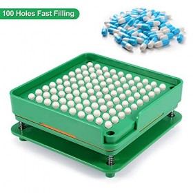 Machine de remplissage de capsules, capsules vides avec épandeur 100 capsules pour cosmétiques en poudre, pour remplissage ma