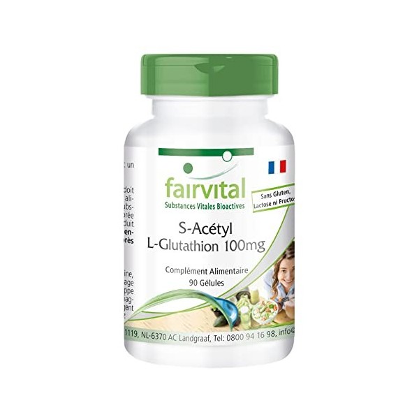 Fairvital | S-Acetyl L-Glutathion - 90 gélules vegan - forme stable de glutathion - haute biodisponibilité