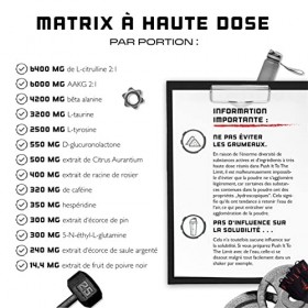 Push it to the Limit - Pre Workout avec L-Arginine + Citrulline + L-Tyrosine + Taurine + Racine de Rhodiola + Caféine - Haute