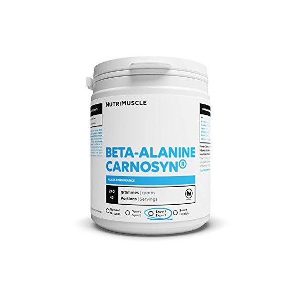 Bêta-Alanine Brevetée en poudre | Carnosyn 100% Pure • Pre workout • Retarde la fatigue • Vegan • Acide Aminé Force & lEndur