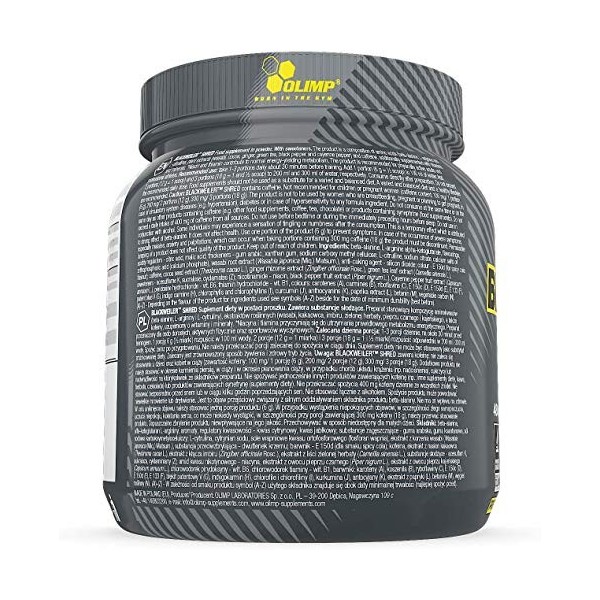 Olimp Sport Nutrition Blackweiler Shred Exotic Orange 480 g - Booster pré-entraînement et brûleur de graisse - L-arginine et 