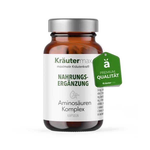 Kräutermax Lot de 60 capsules dacides aminés hautement dosées selon la formule originale Kräutermax