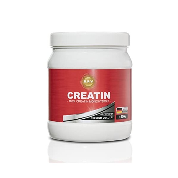 BPV - Créatine monohydrate de créatine en poudre - 500 g - 100 % monohydrate de créatine ultra fine de qualité supérieure - I