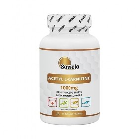 Sowelo ACETYL L-CARNITINE 1000 mg 60 Tablets Supports Nervous System Health, Antioxidant