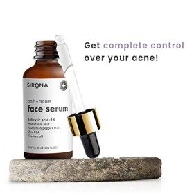 Sirona 2% Salicylic Acid Face Serum for Acne & Blackheads & Open Pores - 30 ml | Reduces Excess Oil & Bumpy Texture | with Te