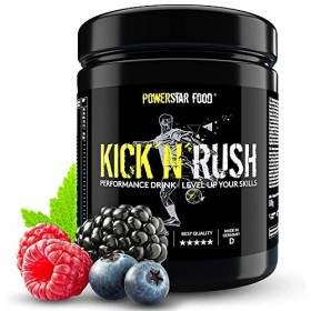 Powerstar KICKNRUSH Wild Berry 600 g | Booster de pré-entraînement pour football et autres sports de balle | Fabrication al