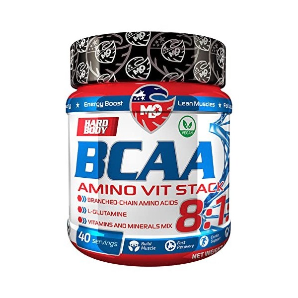 MLO BCAA 8:1:1 Acides aminés BCAA Poudre avec L-glutamine, complexe vitaminé, coenzyme Q10, sans gluten, régénération rapide,