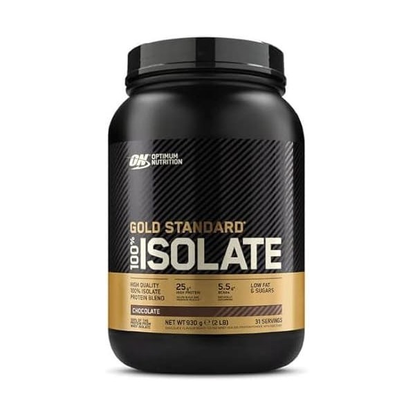 OPTIMUM NUTRITION GOLD STANDARD 100% ISOLATE, Saveur Chocolate, 930 g