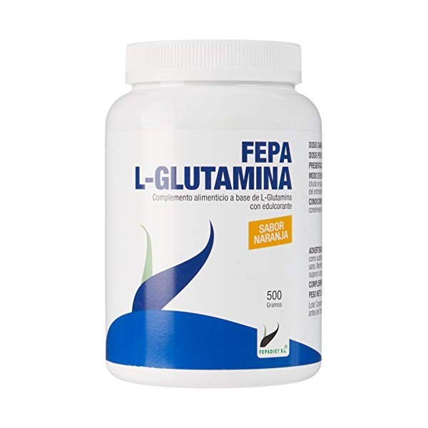 FEPA Sweat L-GLUTAMINA Saveur Orange 500 g, Noir, Standard