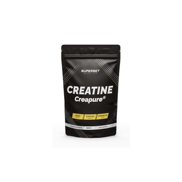 Superset Nutrition | Creatine Monohydrate Creapure® 500g | Créatines | Créatine certifiée Creapure®.