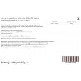 Jarrow Formulas, Acetyl-L-Carnitine, 500mg, Haute Dosé, 120 Capsules végétaliennes, Testé en Laboratoire, Sans Gluten, Végéta