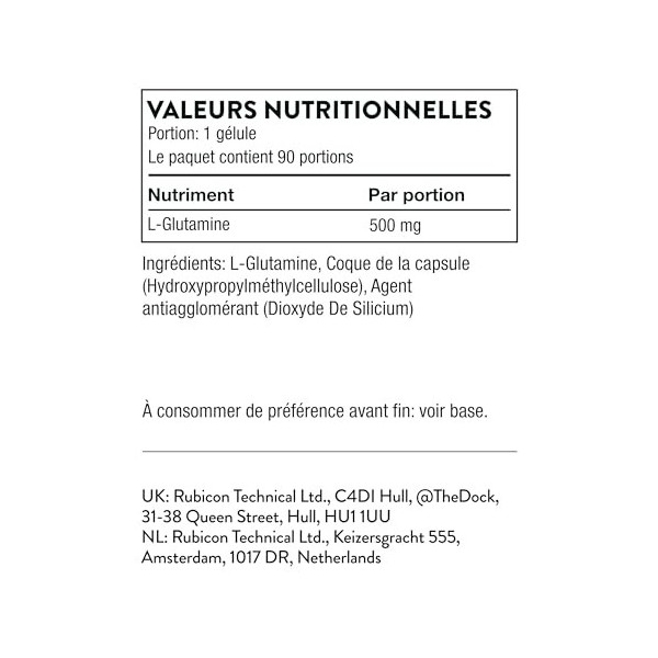 Thorne L-Glutamine - Supplément dAcides Aminés pour la Santé Gastro-Intestinale et la Fonction Immunitaire - 90 Capsules