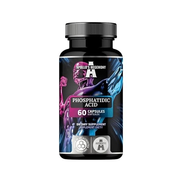 Acide phosphatidique 750mg par dose journalière - 60 gélules végétaliennes - 1 mois dapprovisionnement - Soutien naturel des